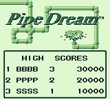 Pipe Dream screenshot 4 for GameBoy